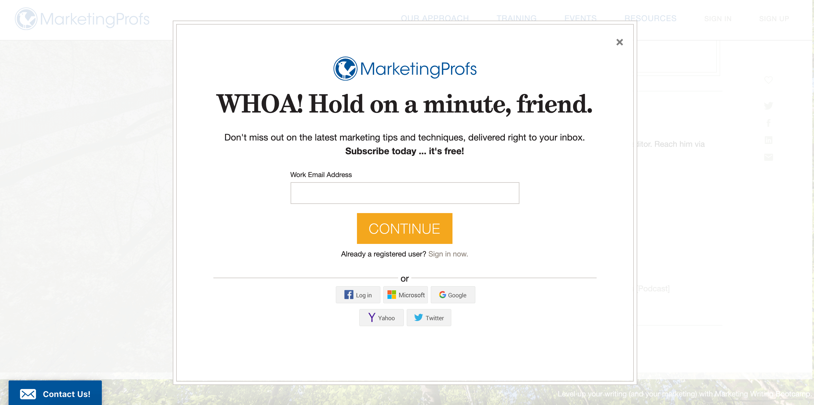 Email Pop Up Examples Templates